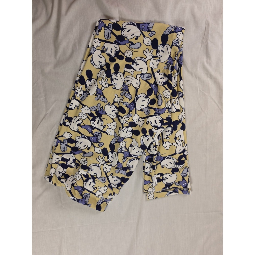 LuLaRoe Disney Mickey Mouse Leggings Womens Tall & Curvy Plus Yellow Pants